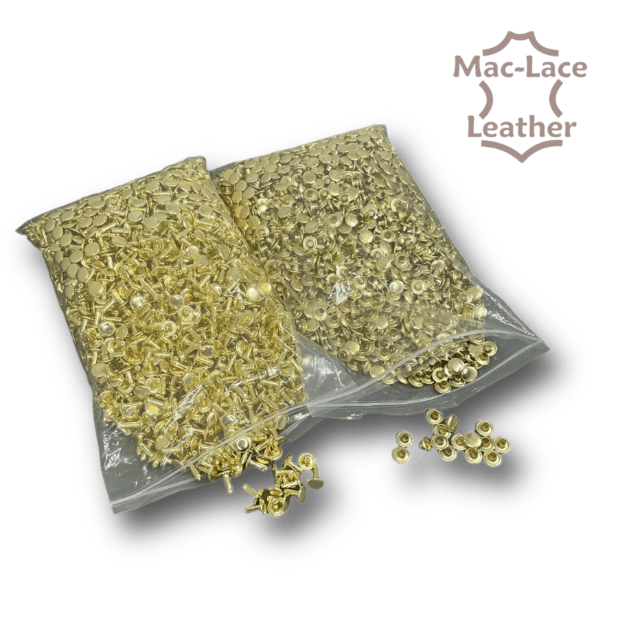 10mm Brass Double-Cap Rivet Pk of 2000