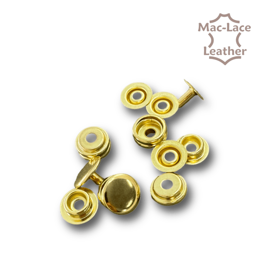Brass Long Press Studs Pack of 10