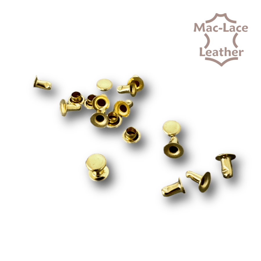 Single-Cap Rivets 5mm Brass Pack of 100
