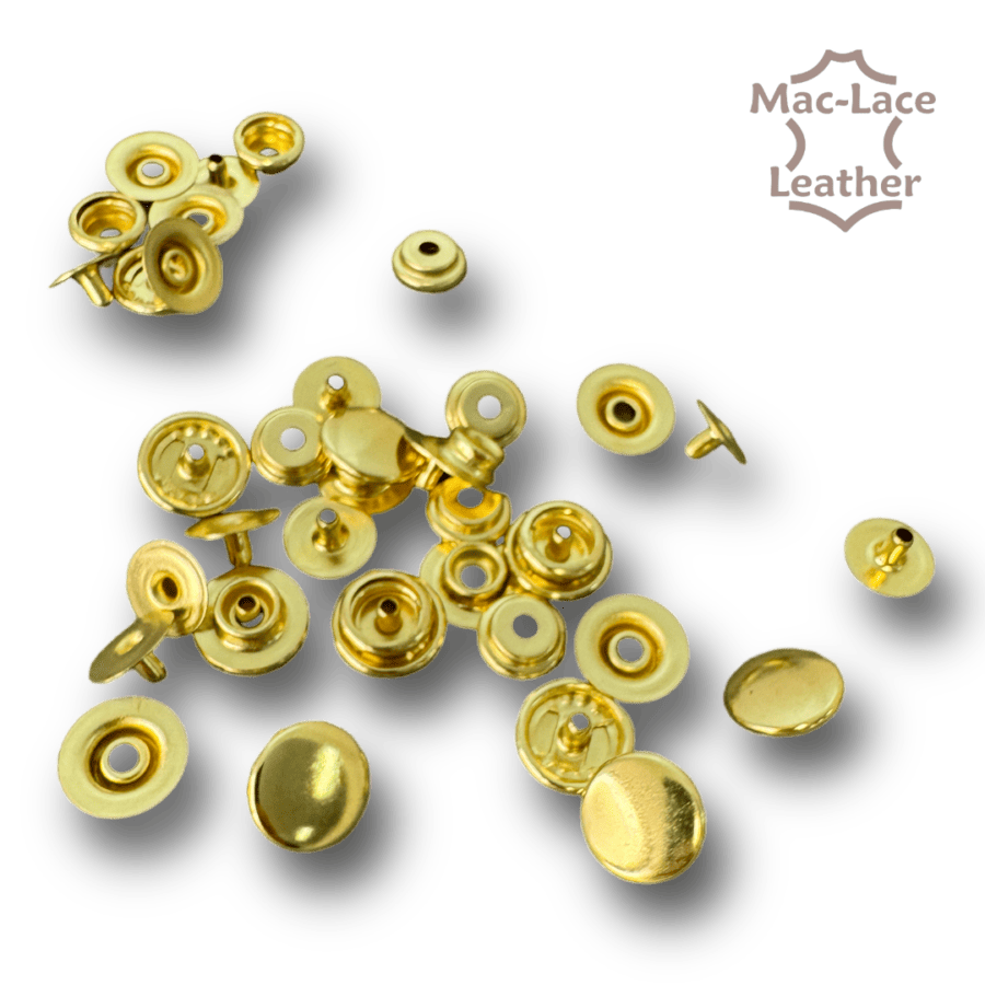 Small Press Studs Brass Pack of 10