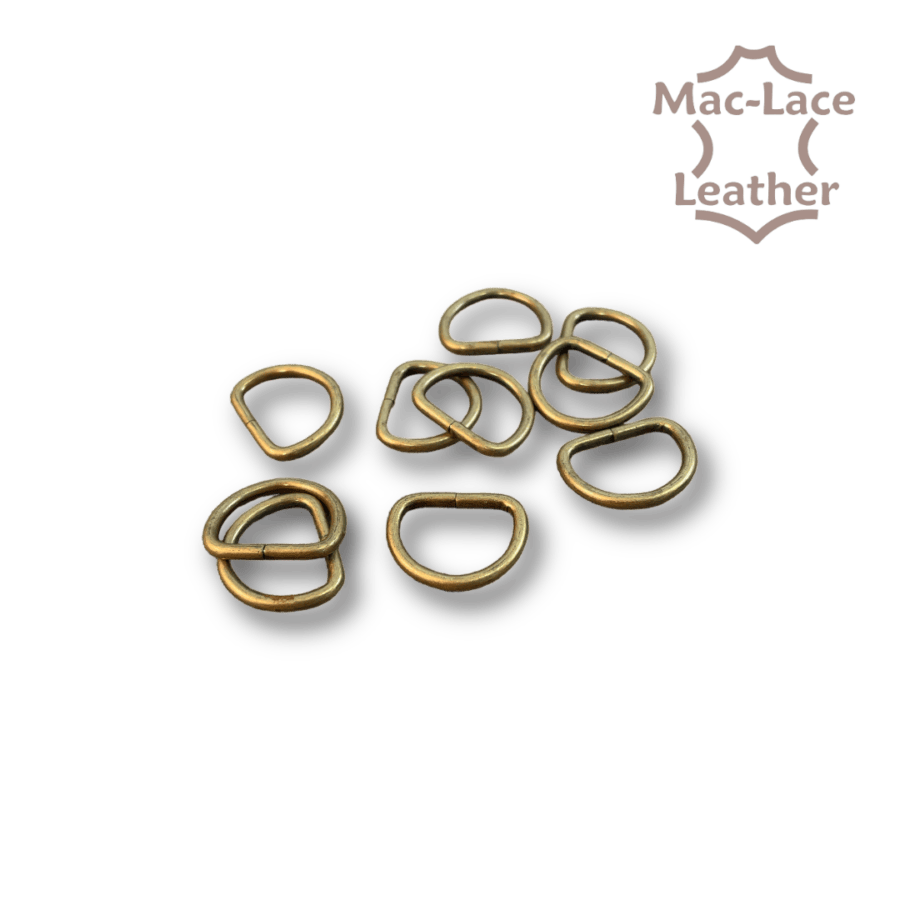 16mm non-welded Antique D-Rings Pack of 10
