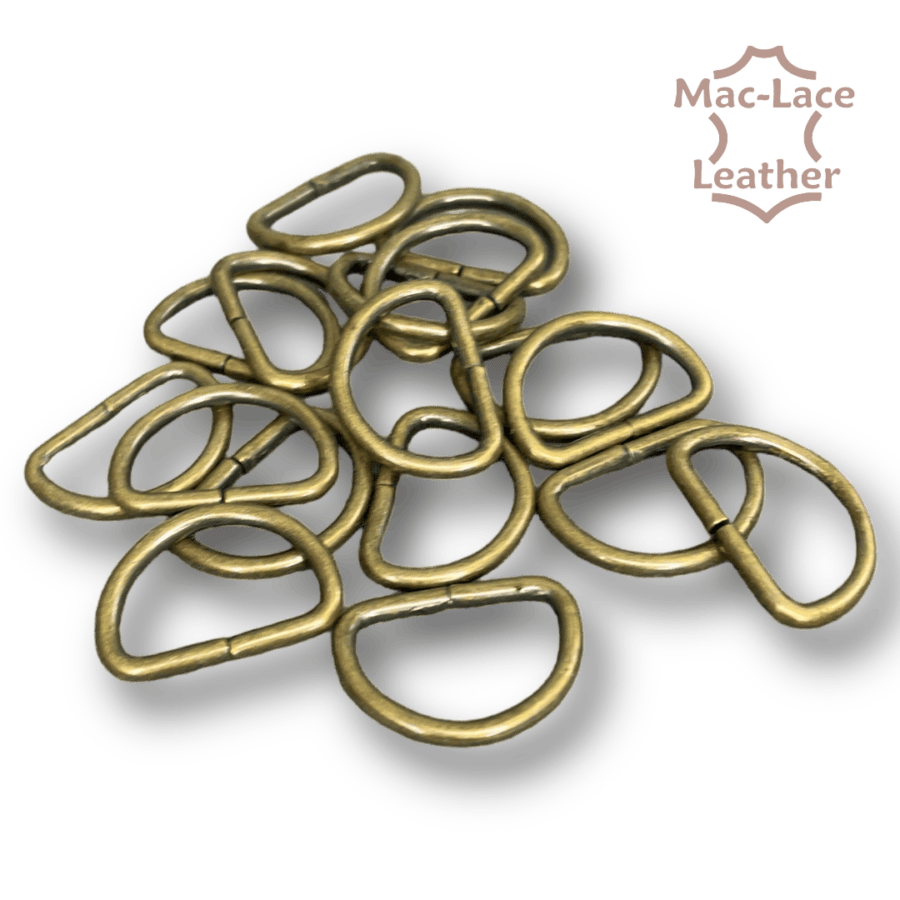 20mm non-welded 20 Antique D-Rings Pack of 100