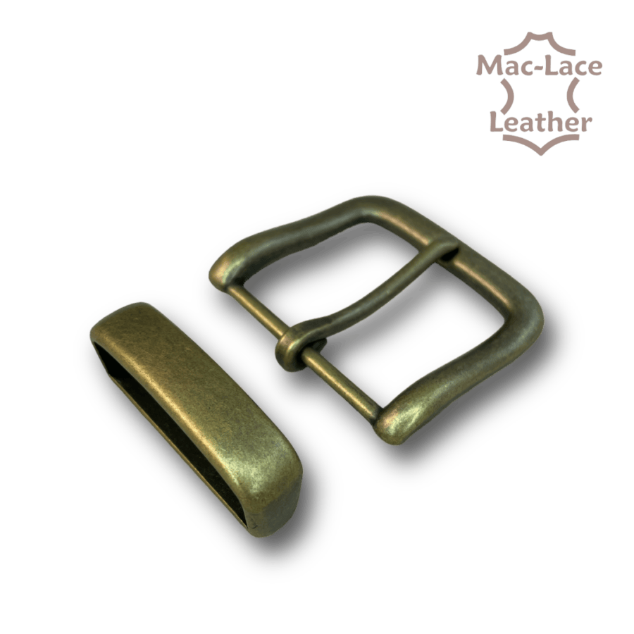 38mm Buckle & Keeper - Antique Brass