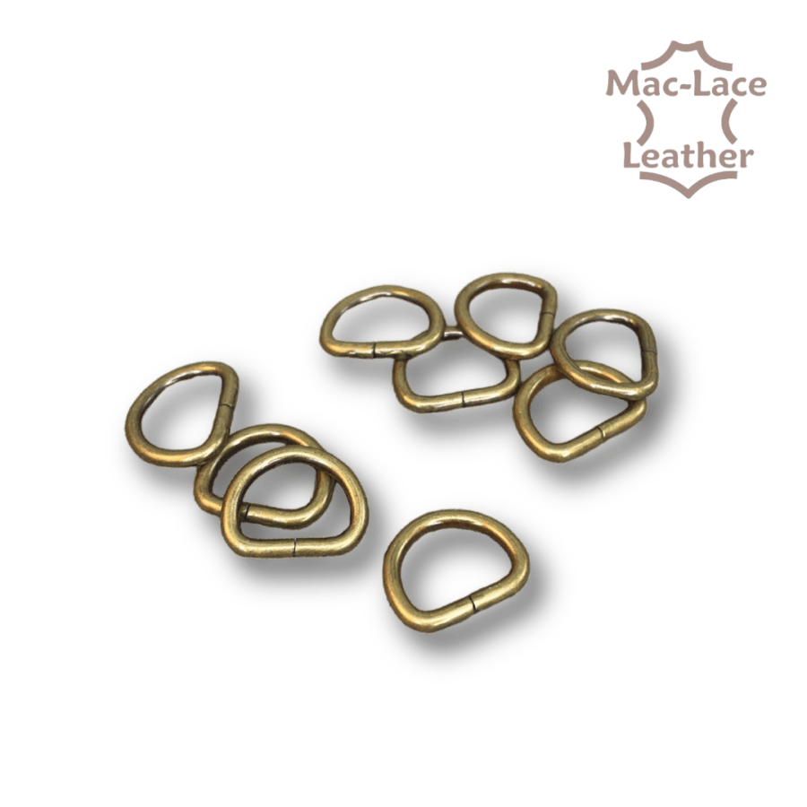 Non-Welded 13mm Antique D-Rings Pack of 10