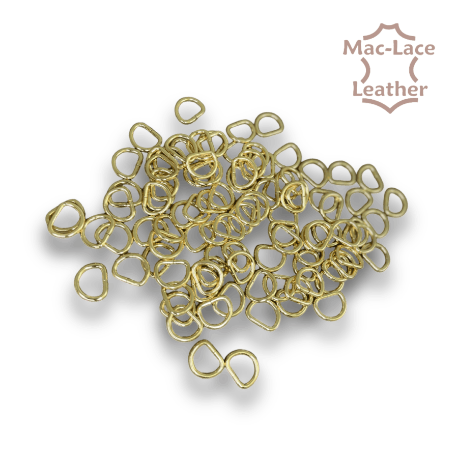 Non-Welded 13mm Gold D-Rings Pack of 100