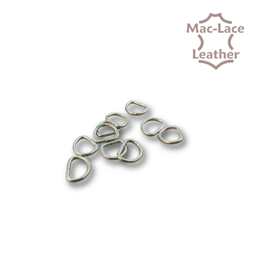 Non-Welded 13mm Nickel D-Rings Pack of 10