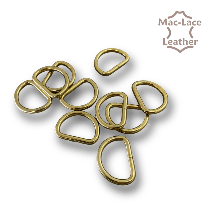Non-Welded 25mm Gold D-Rings Pack of 10