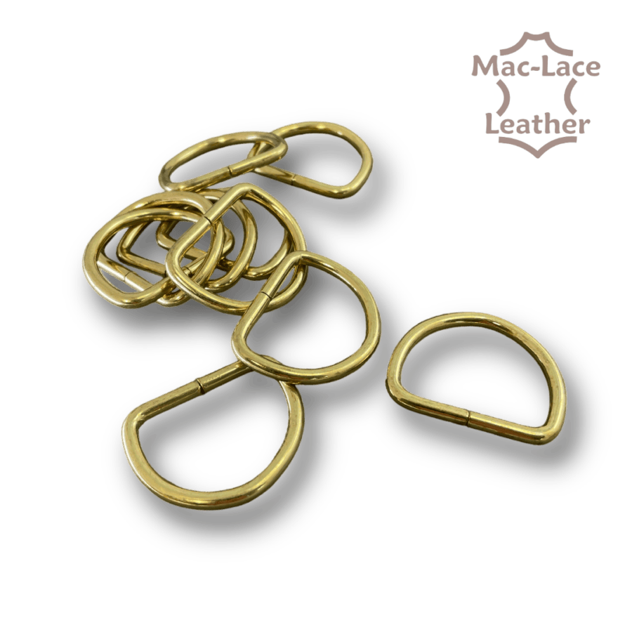 Non-Welded 32mm Gold D-Rings Pack of 10