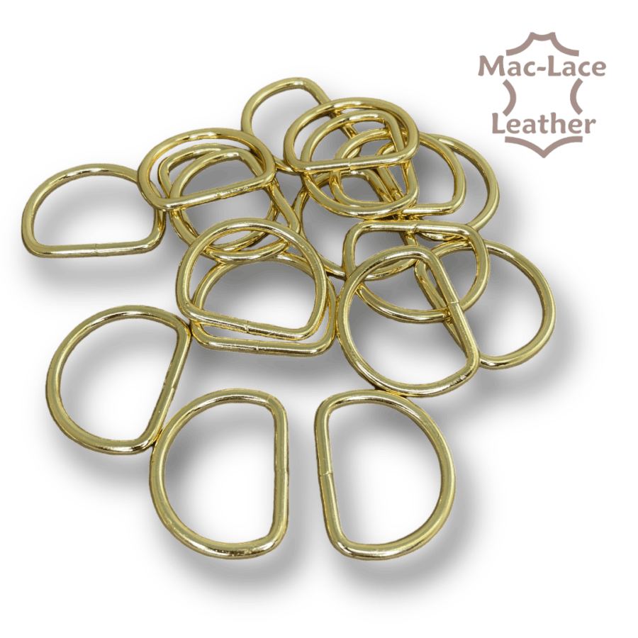 Non-Welded 32mm Gold D-Rings Pack of 100