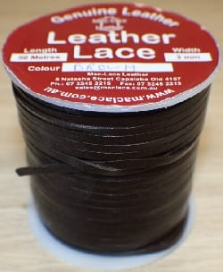 Leather Black Lace 50m x 3mm