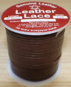 Leather D/Brown Lace 50m x 3mm