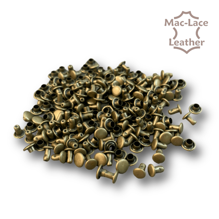 5mm Double-Cap Antique-Brass Rivets Pack of 100