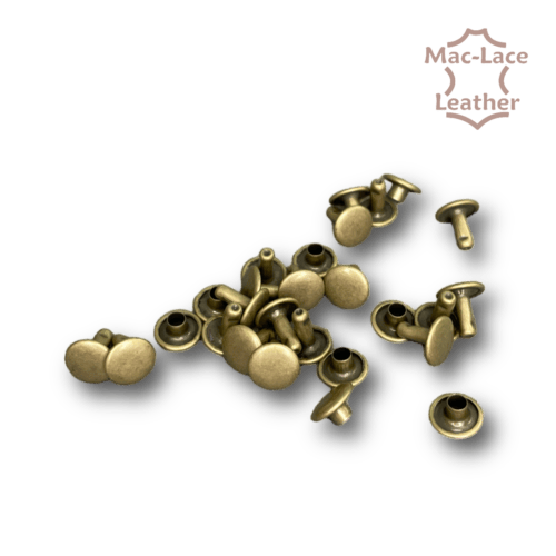 8mm Double-Cap Rivet Antique-Brass Pack of 100