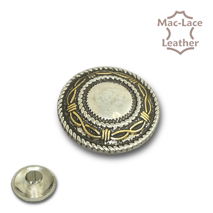 Concho Rope Edge 25mm Nickel & Brass