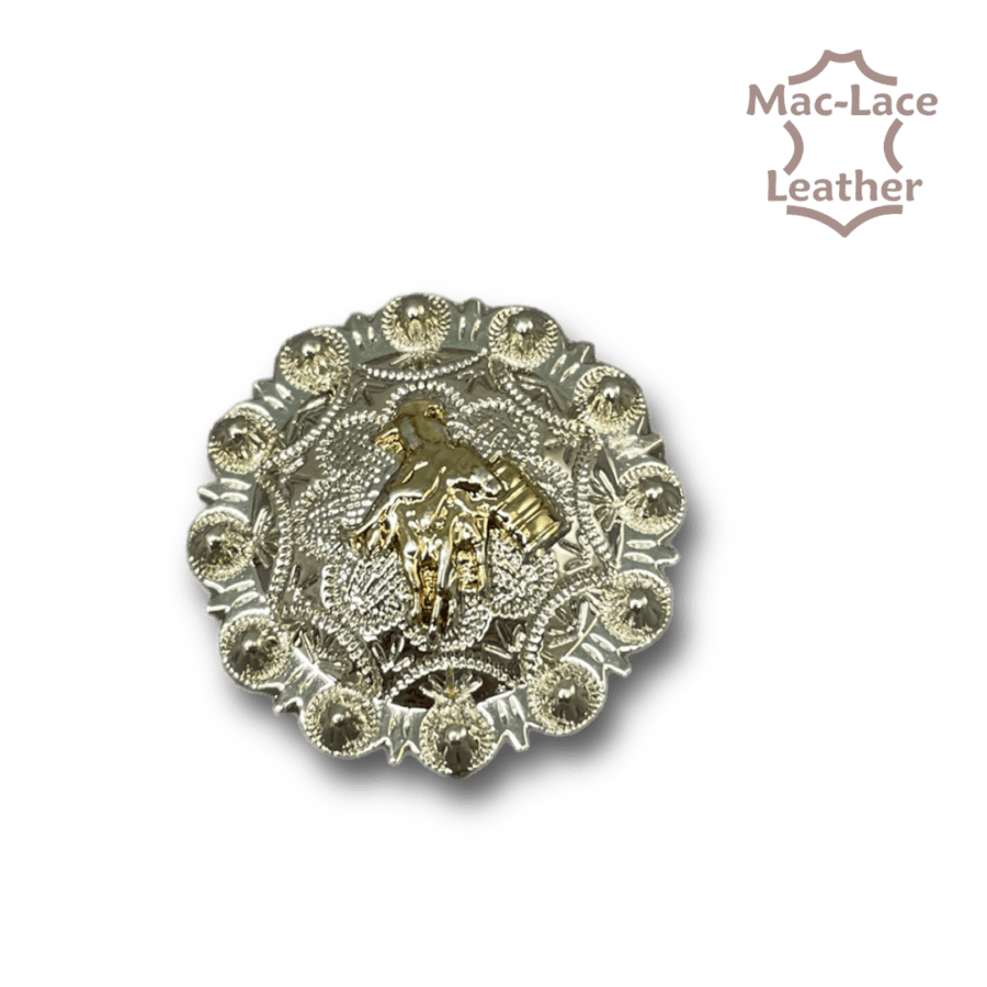 Concho Round Barrel-Rider 25mm Nickel & Brass