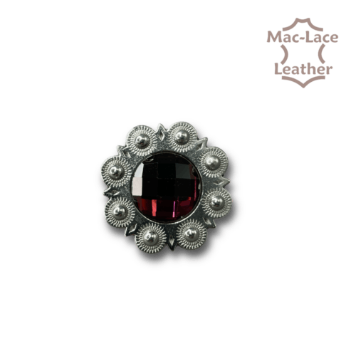 Concho Round with Purple-Crystal
