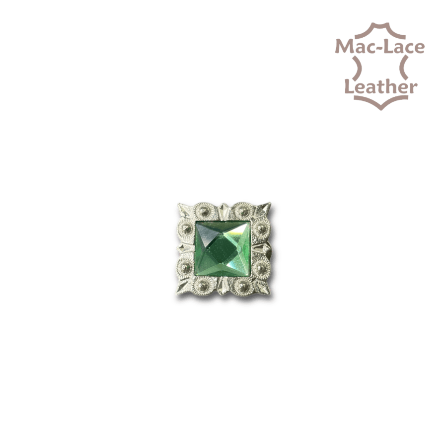 Concho Square with Green-Crystal