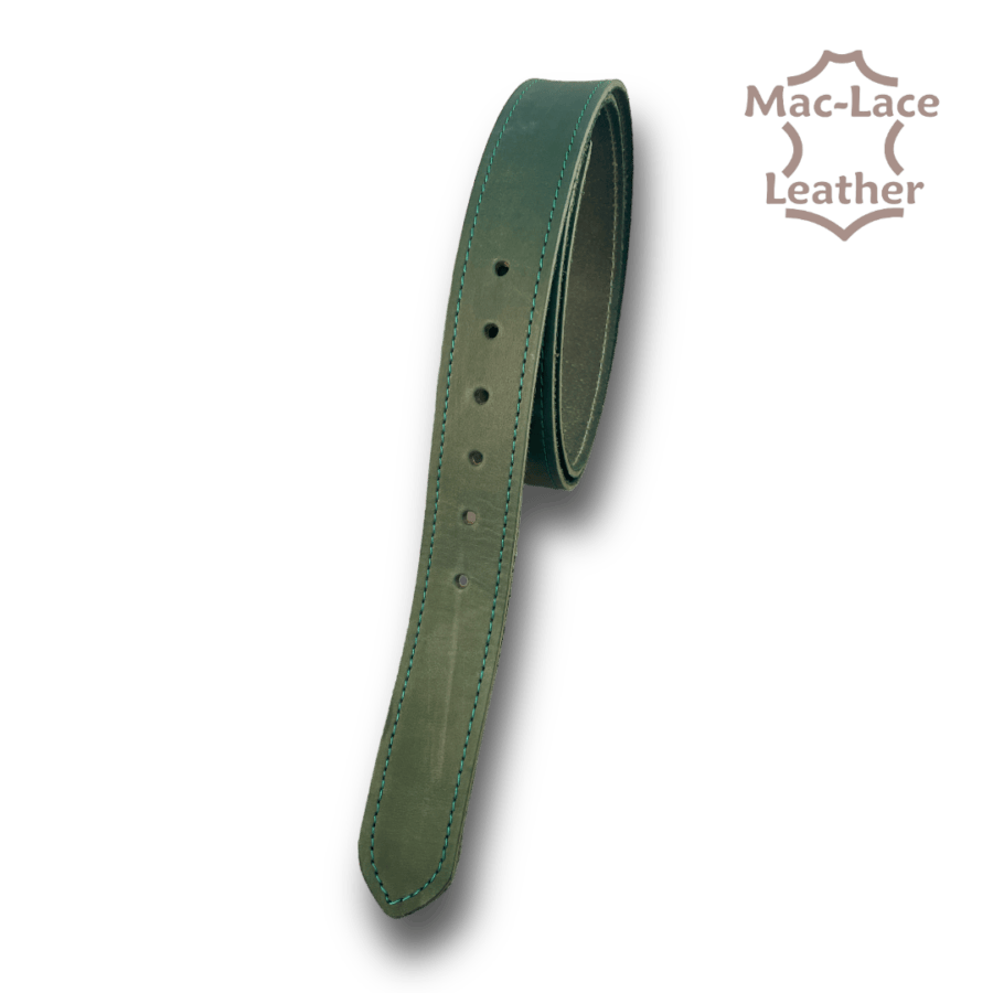 38mm Leather Belt-Blank Buff-Green Finish