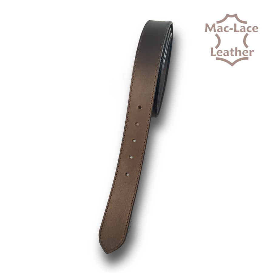 Leather Belt 32mm Dark Brown with Brown Stitching - Long