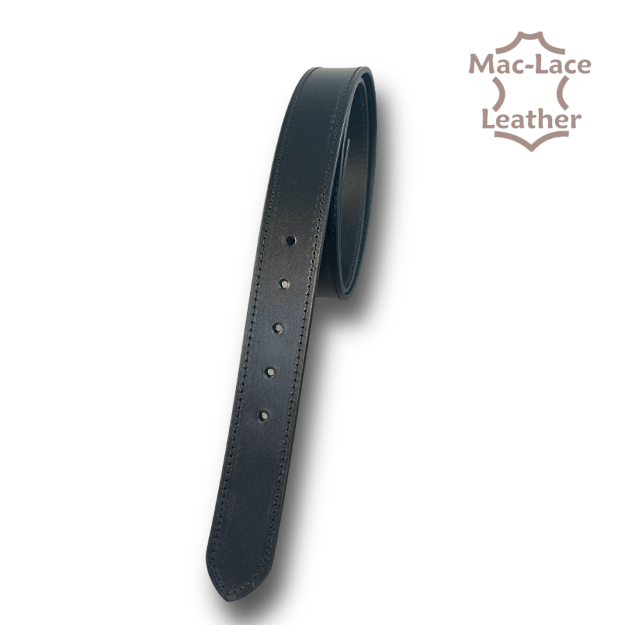 Leather Belt 38mm Black with Black Stitching - Regular