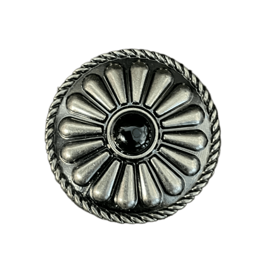 Concho 25 mm Screw Back Antique Nickel / Black