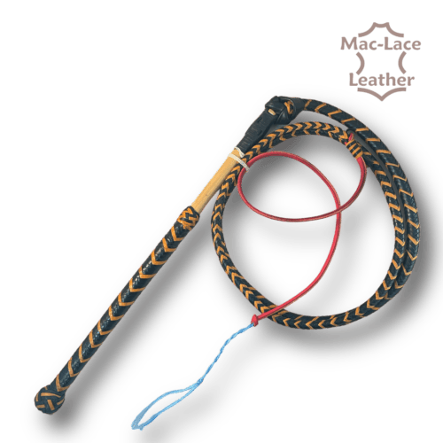 Australian Stock Whip 6-foot 16 Plait twin colour Roo hide.