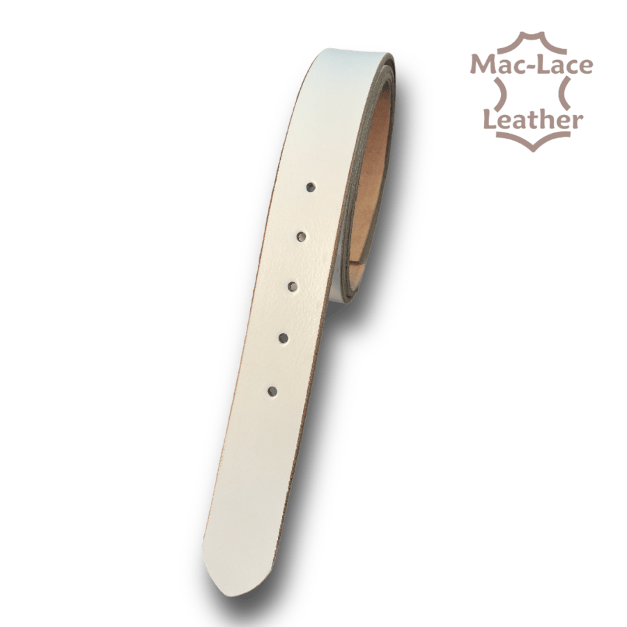 White Leather Belt-Blank 38mm