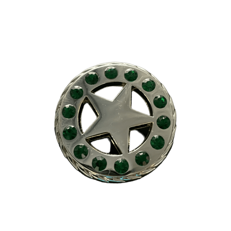 Round Concho with Star 38mm Emerald