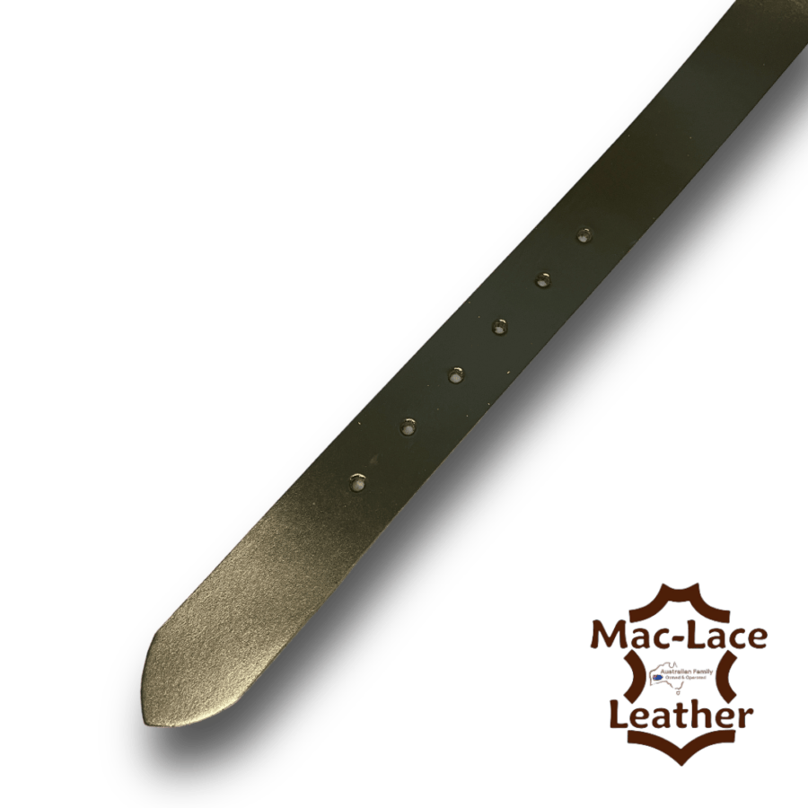 Chrome Buffalo Leather Belt-Blanks Gloss Black
