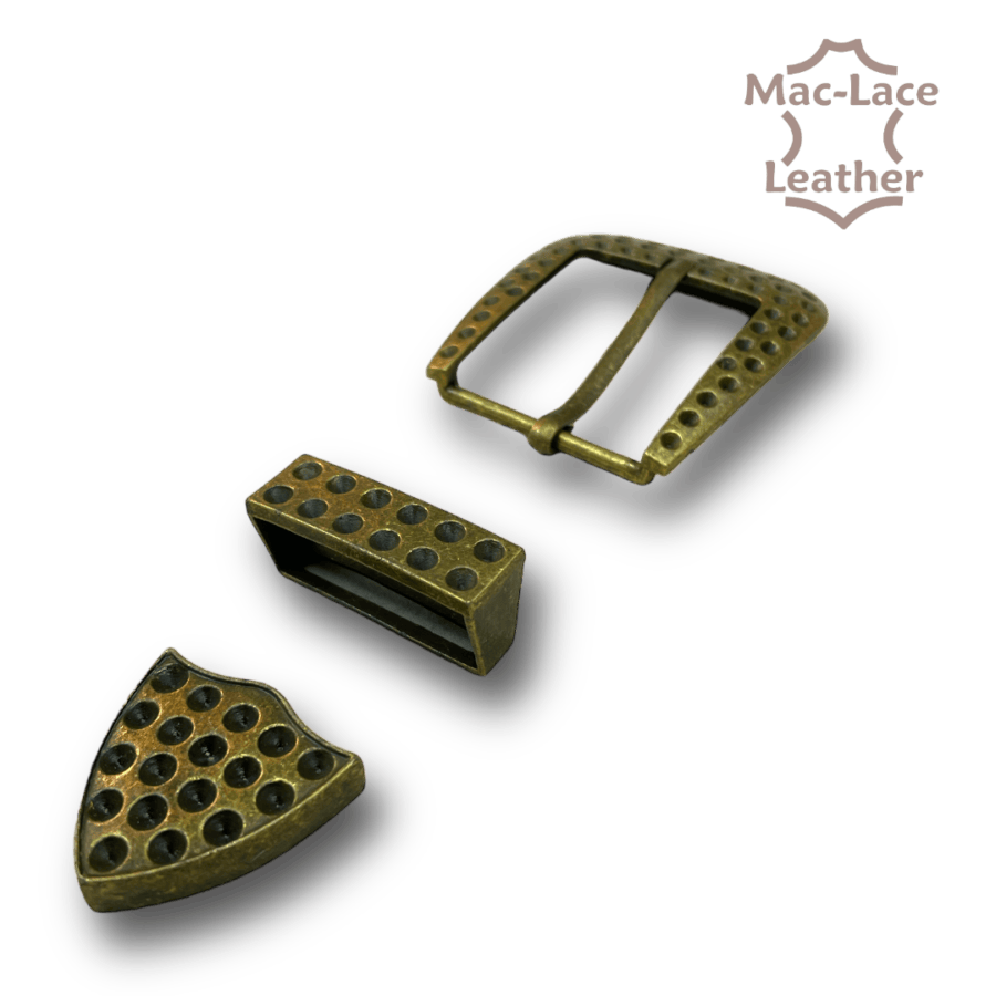 3-Piece 32mm Antique Brass Buckle