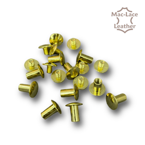 10mm Brass-Platted Chicago Screws in Pack of 10