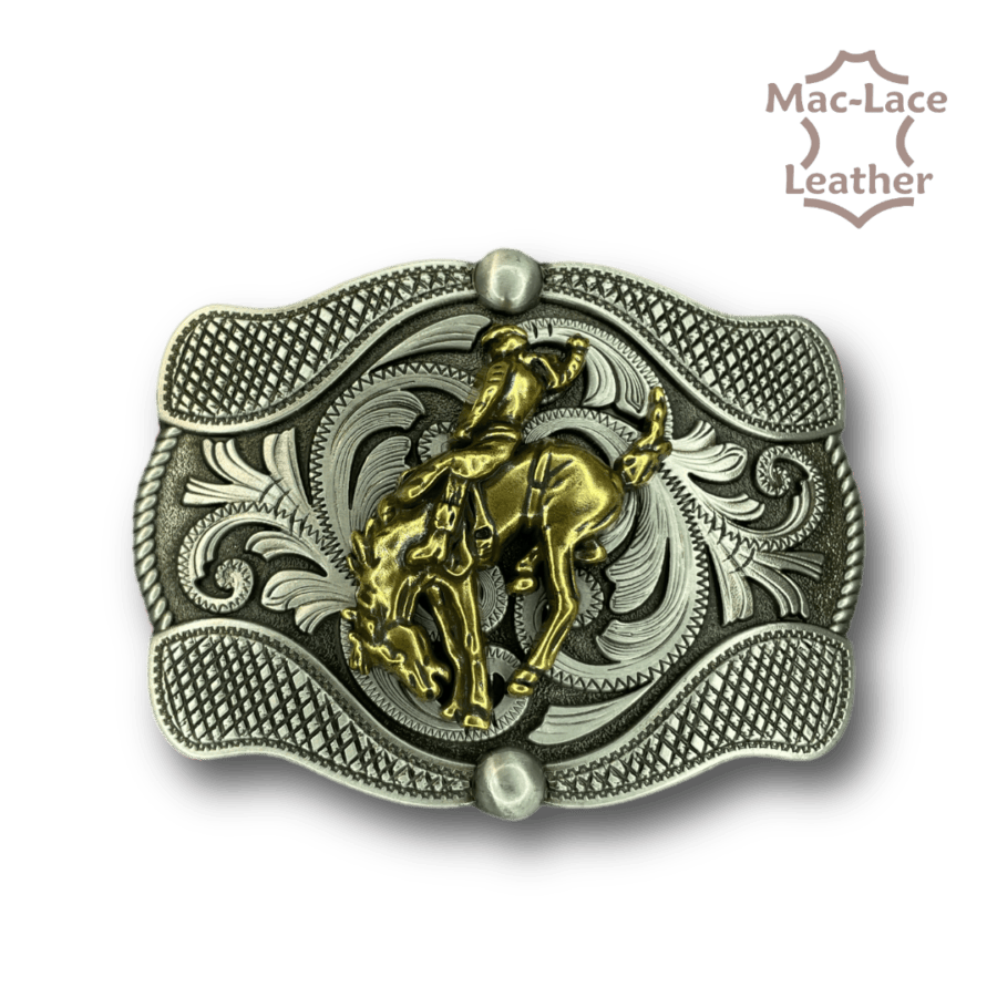 Trophy Buckle Bucking-Horse Nickel and Brass