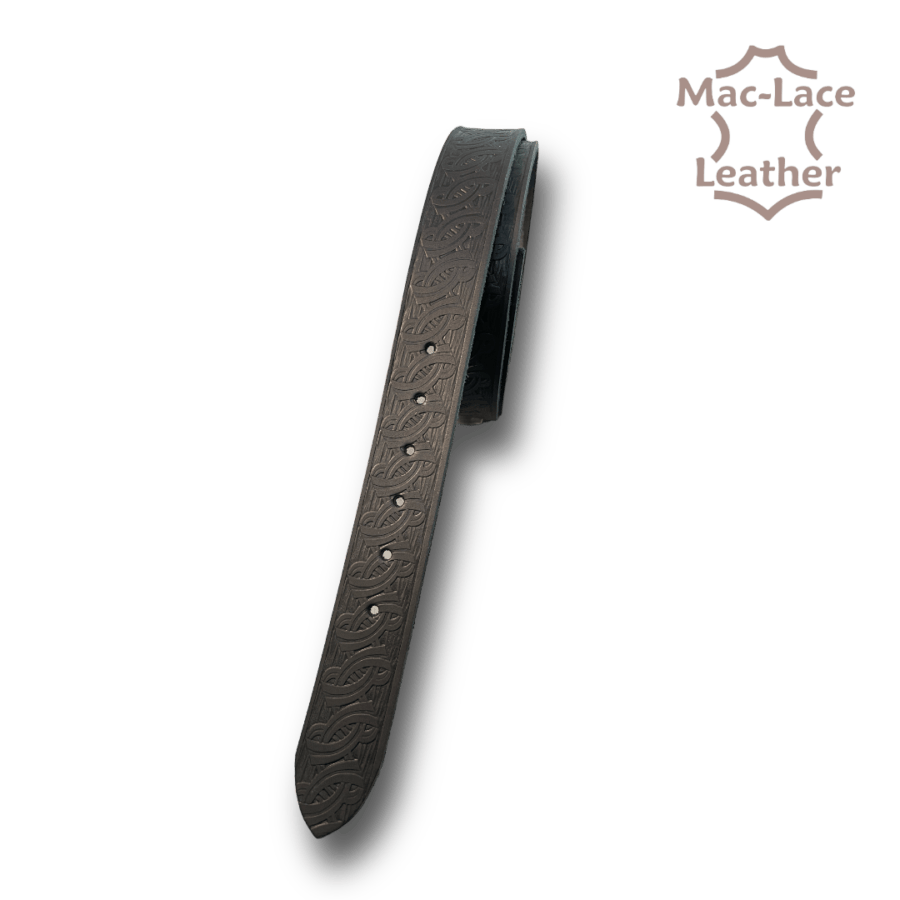 Embossed Black Belt-Blank swirl 38mm