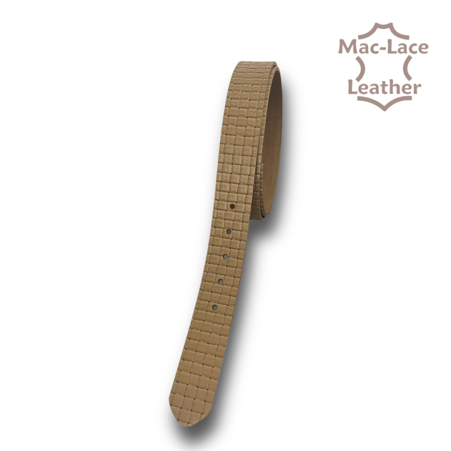 38mm Natural-Tanned Embossed Belt-Blank Long