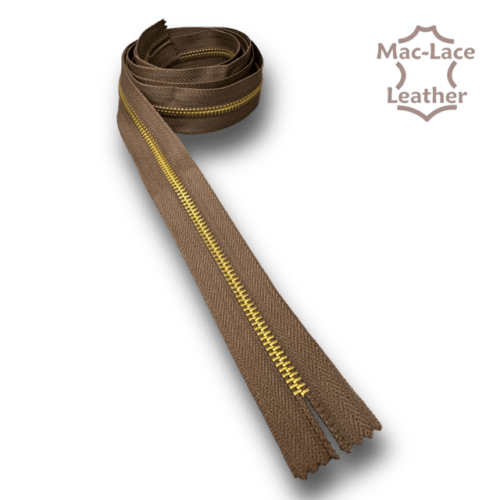 Brown Zipper Brass Tape 2m