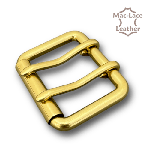 Solid Brass Double Prong 38mm Roller Buckle (5904-00)