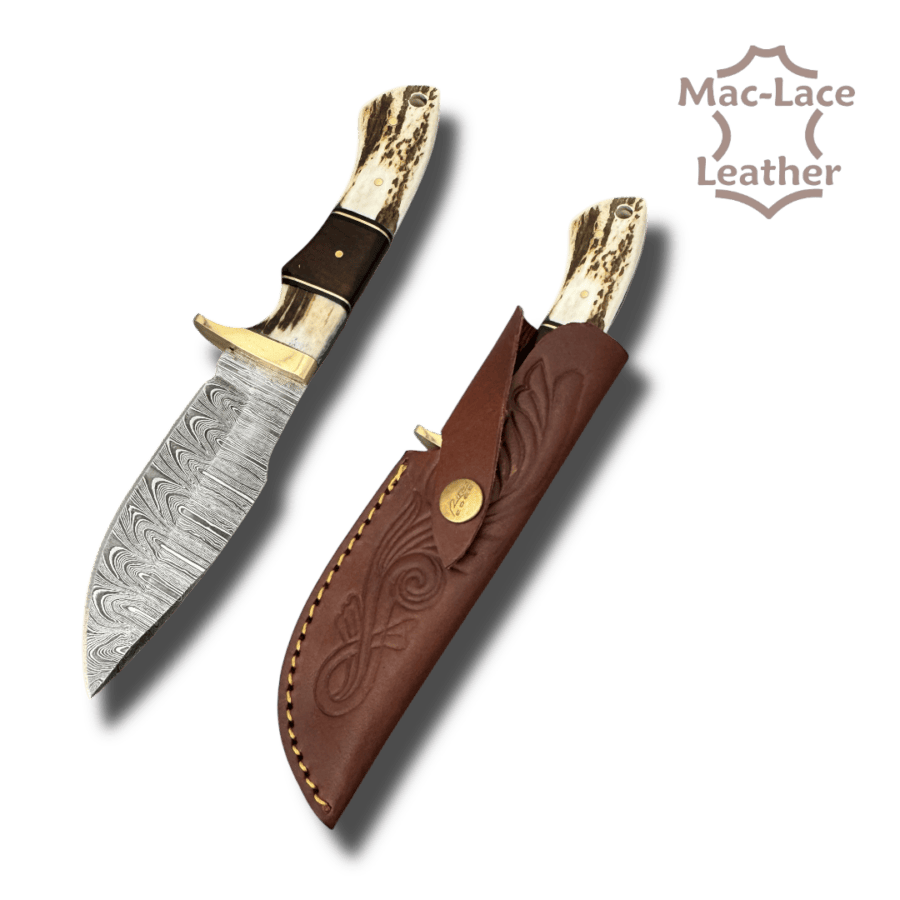 Damascus Game Skinner with Sheath